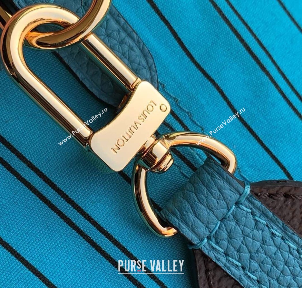 Louis Vuitton Neverfull Bandouliere Inside Out MM Tote bag Monogram Canvas/Blue Textile 2025 M12096 (KI-250120080)