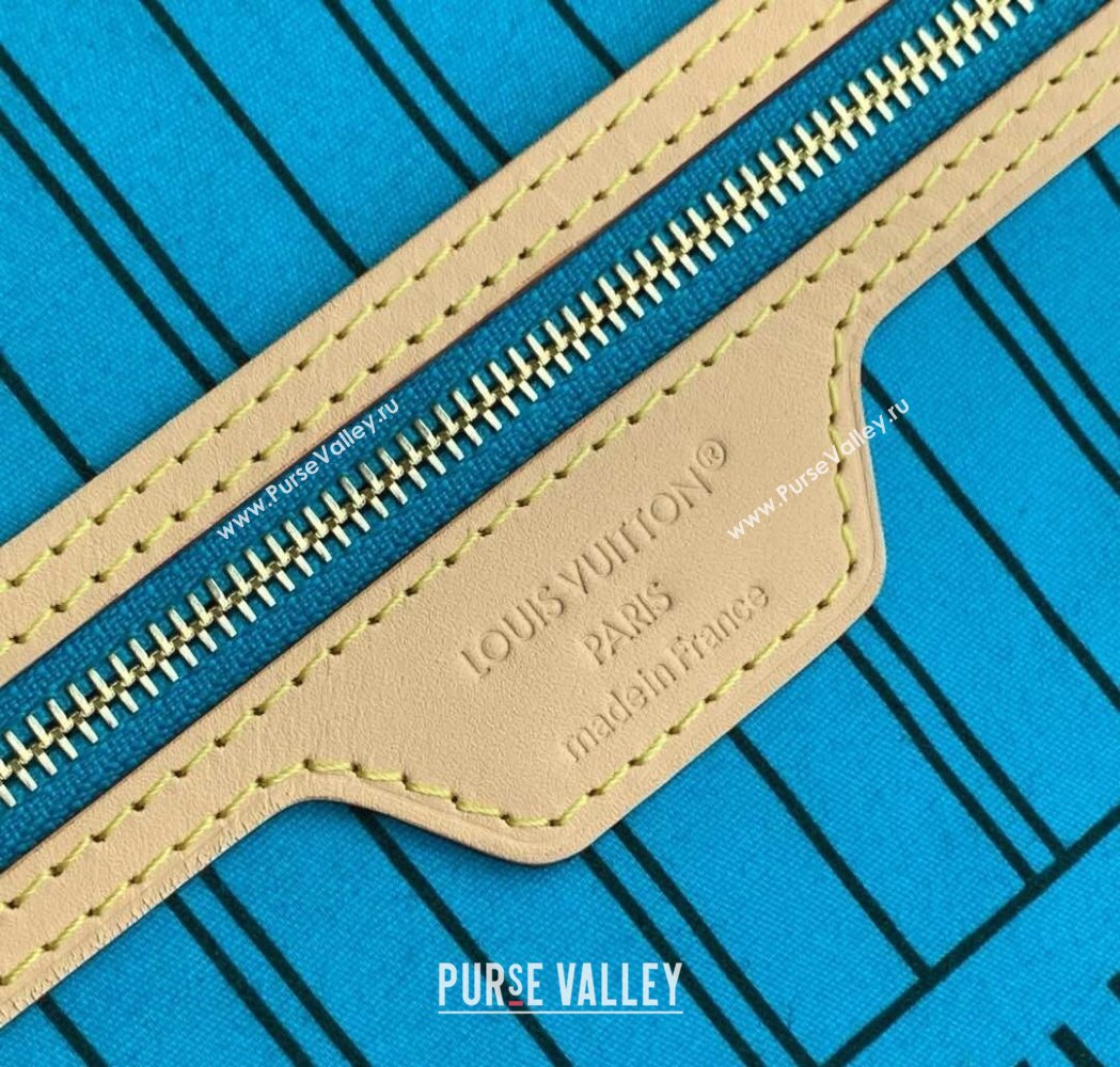 Louis Vuitton Neverfull Bandouliere Inside Out MM Tote bag Monogram Canvas/Blue Textile 2025 M12096 (KI-250120080)