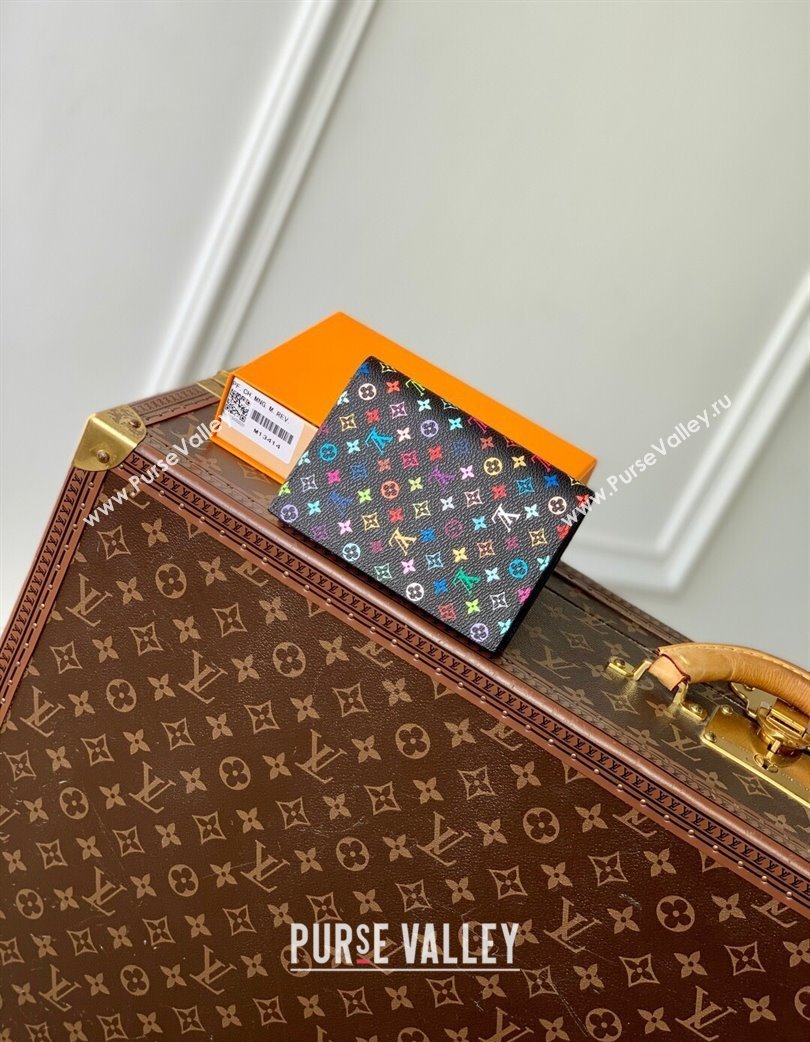 Louis Vuitton LV x TM Passport Cover in Multicolored Monogram Canvas Black 2025 M13414 (KI-250120006)