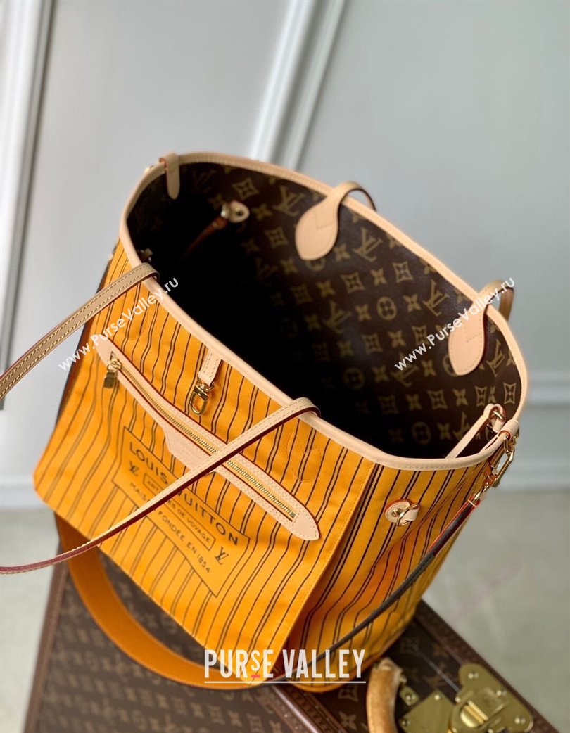Louis Vuitton Neverfull Bandouliere Inside Out MM Tote bag Monogram Canvas/Yellow Textile 2025 M11947 (KI-250120082)
