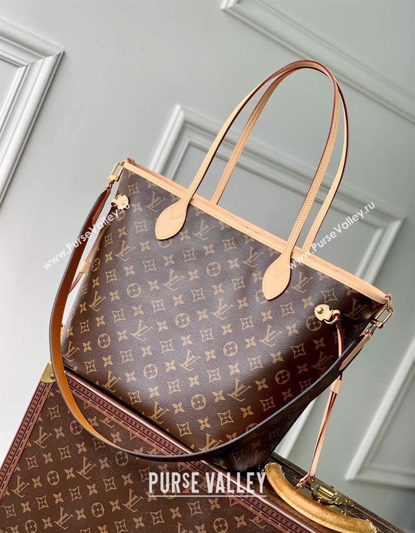 Louis Vuitton Neverfull Bandouliere Inside Out MM Tote bag Monogram Canvas/Yellow Textile 2025 M11947 (KI-250120082)