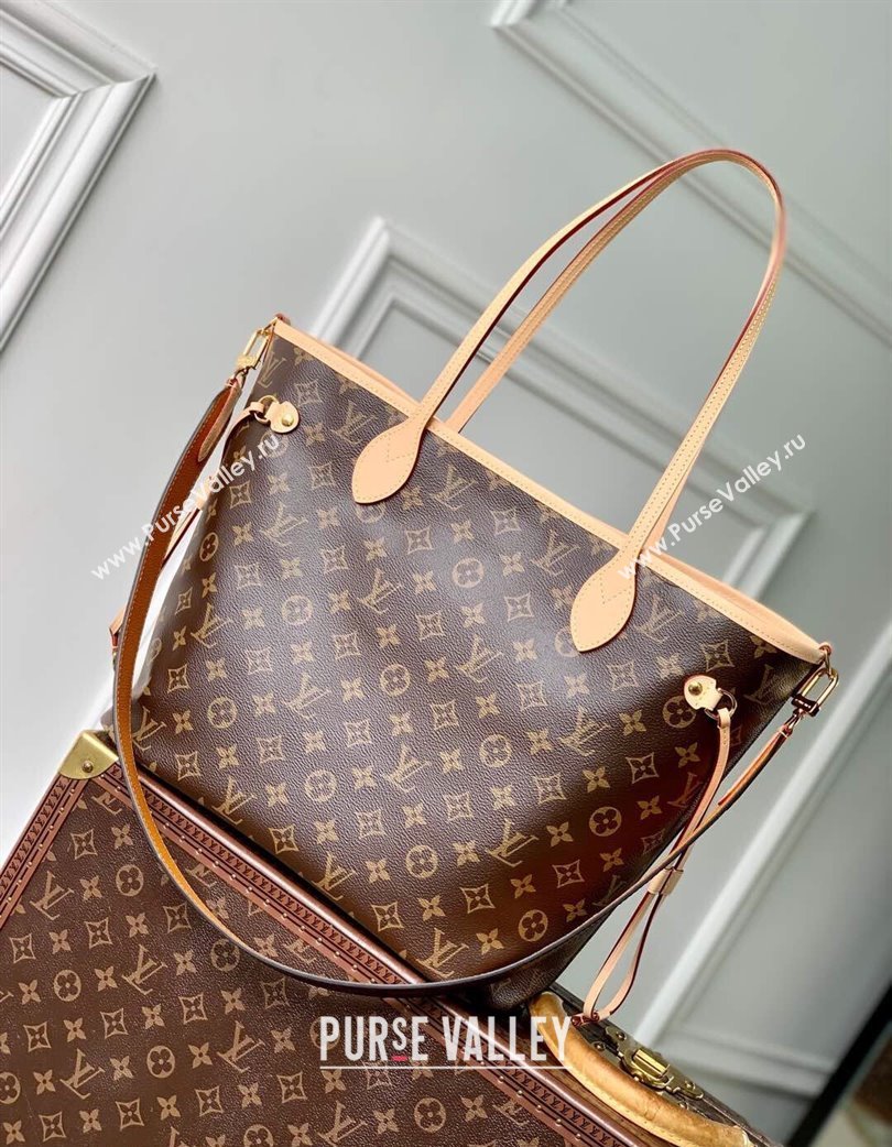 Louis Vuitton Neverfull Bandouliere Inside Out MM Tote bag Monogram Canvas/Yellow Textile 2025 M11947 (KI-250120082)