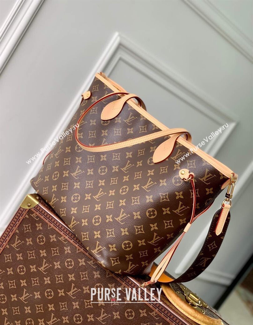 Louis Vuitton Neverfull Bandouliere Inside Out MM Tote bag Monogram Canvas/Yellow Textile 2025 M11947 (KI-250120082)