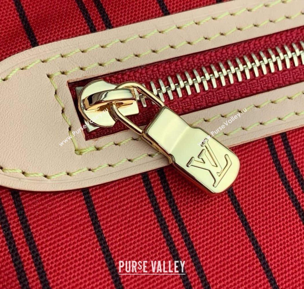 Louis Vuitton Neverfull Bandouliere Inside Out MM Tote bag Monogram Canvas/Red Textile 2024 M12096 (KI-250120081)