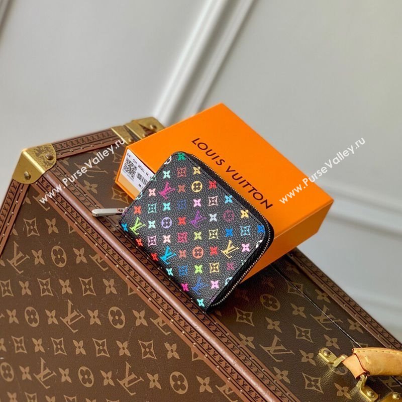 Louis Vuitton LV x TM Zippy Coin Purse Wallet in Multicolored Monogram Canvas Black 2025 M13409 (KI-250120007)