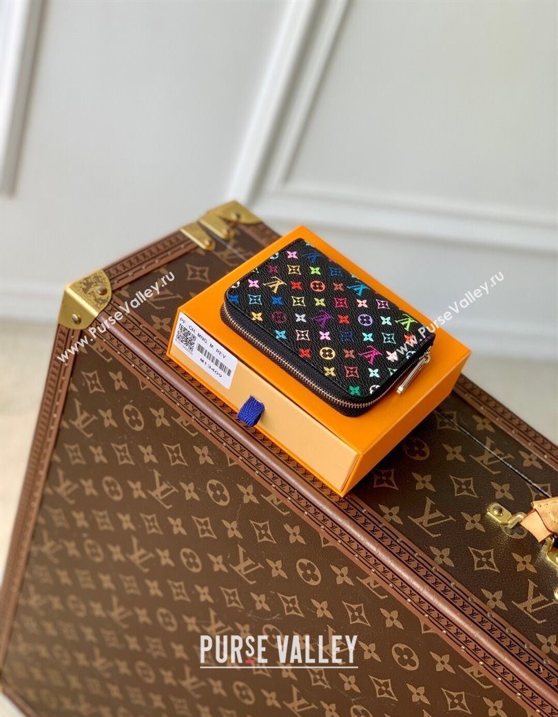 Louis Vuitton LV x TM Zippy Coin Purse Wallet in Multicolored Monogram Canvas Black 2025 M13409 (KI-250120007)