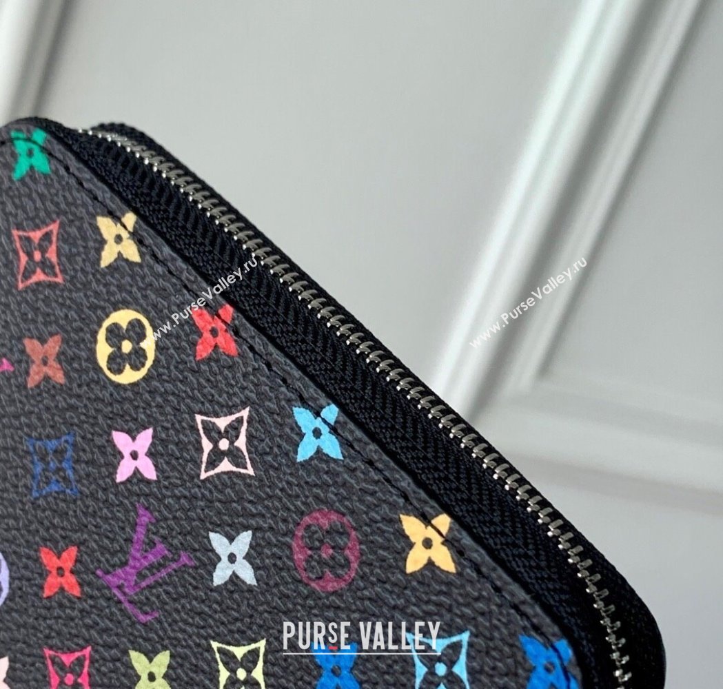 Louis Vuitton LV x TM Zippy Coin Purse Wallet in Multicolored Monogram Canvas Black 2025 M13409 (KI-250120007)