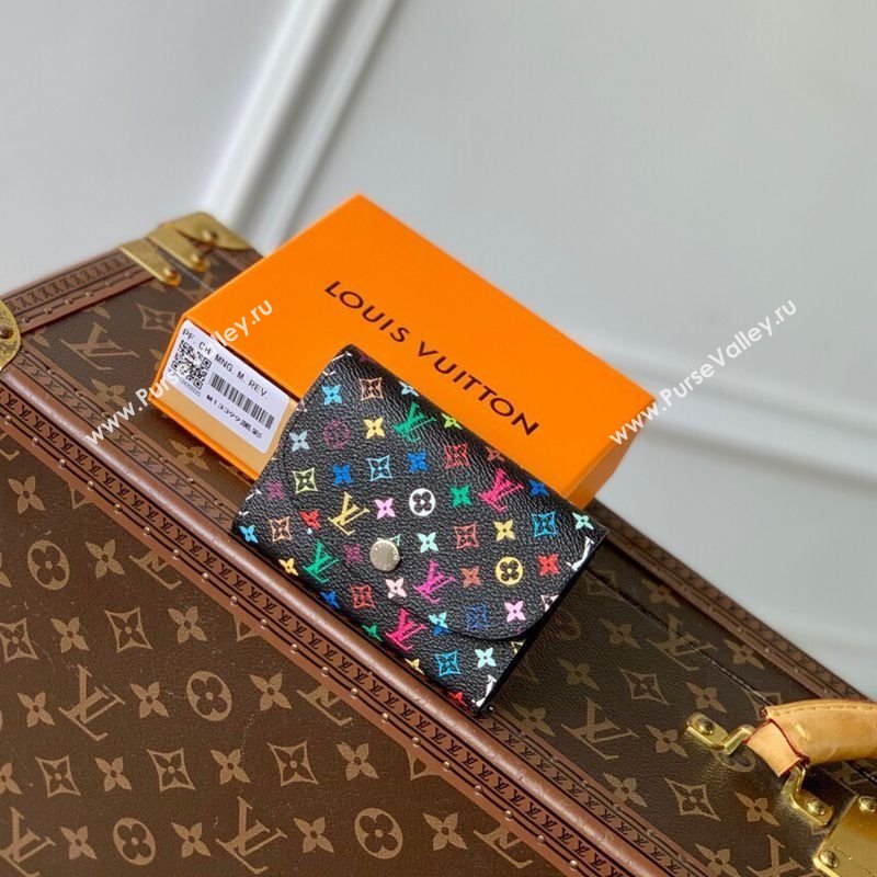 Louis Vuitton LV x TM Rosalie Coin Purse Wallet in Multicolored Monogram Canvas Black 2025 M13399 (KI-250120009)