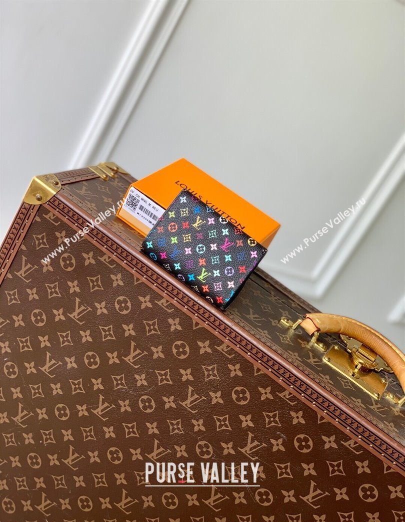 Louis Vuitton LV x TM Rosalie Coin Purse Wallet in Multicolored Monogram Canvas Black 2025 M13399 (KI-250120009)