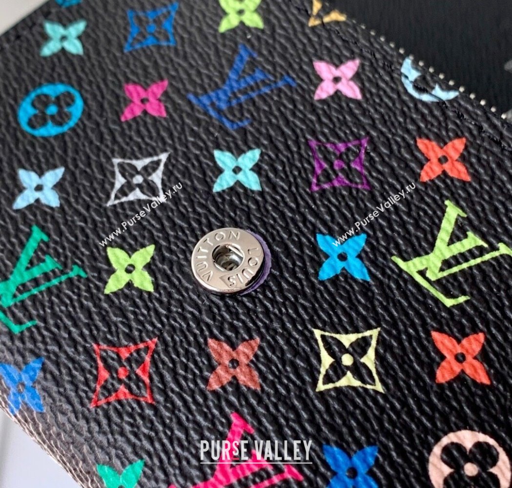 Louis Vuitton LV x TM Rosalie Coin Purse Wallet in Multicolored Monogram Canvas Black 2025 M13399 (KI-250120009)