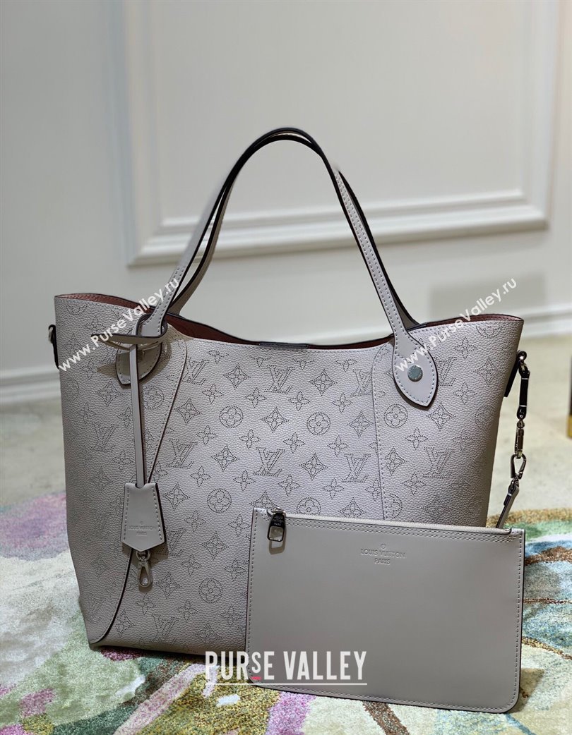 Louis Vuitton Mahina Hina MM Tote Bag in Monogram Perforated Calfskin M54354 Dark Grey 2025 (KI-250120101)