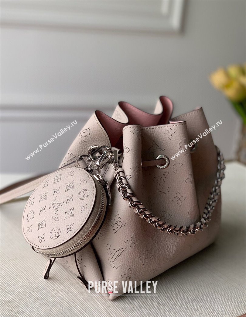 Louis Vuitton Bella Bucket Bag in Perforated Mahina Calfskin M57201 Light Beige 2025 (KI-250121007)