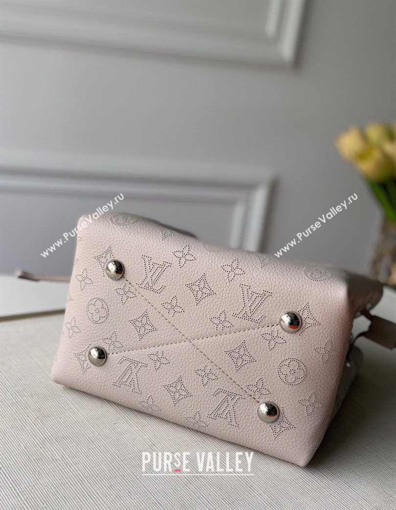 Louis Vuitton Bella Bucket Bag in Perforated Mahina Calfskin M57201 Light Beige 2025 (KI-250121007)