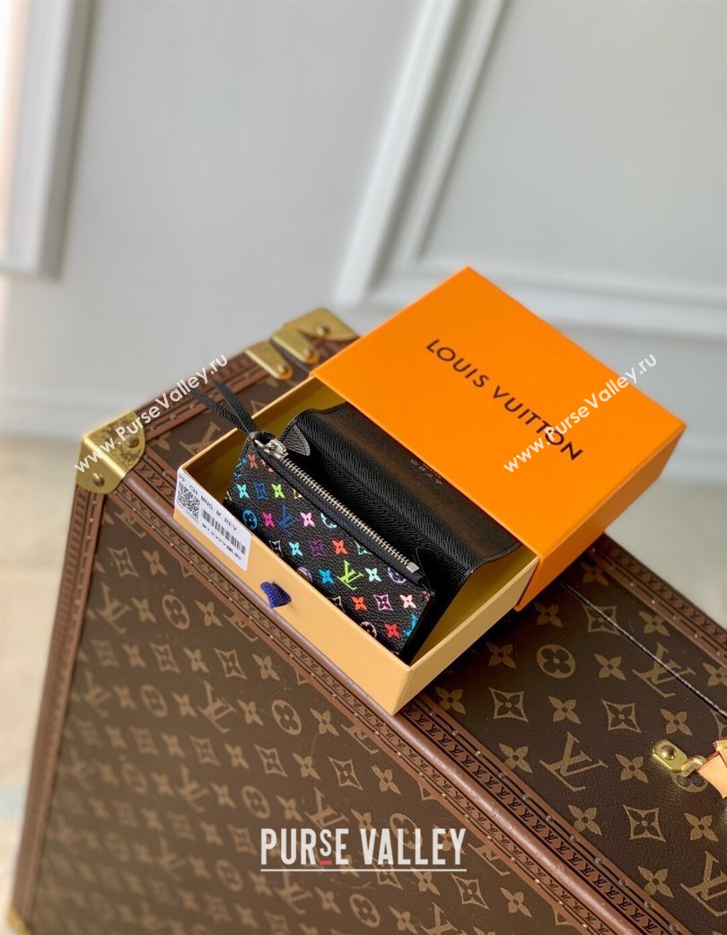 Louis Vuitton LV x TM Rosalie Coin Purse Wallet in Multicolored Monogram Canvas Black 2025 M13399 (KI-250120009)