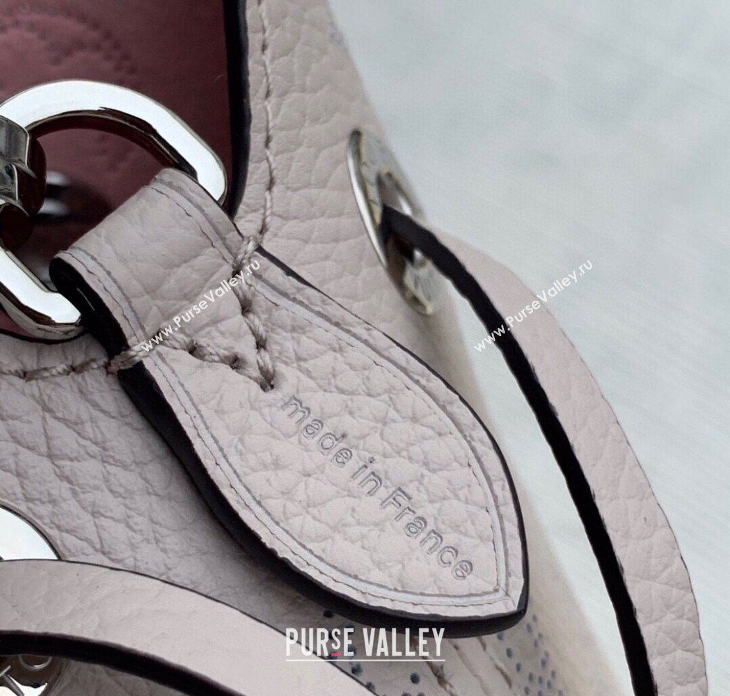 Louis Vuitton Bella Bucket Bag in Perforated Mahina Calfskin M57201 Light Beige 2025 (KI-250121007)