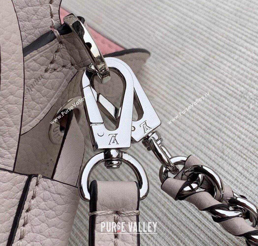 Louis Vuitton Bella Bucket Bag in Perforated Mahina Calfskin M57201 Light Beige 2025 (KI-250121007)