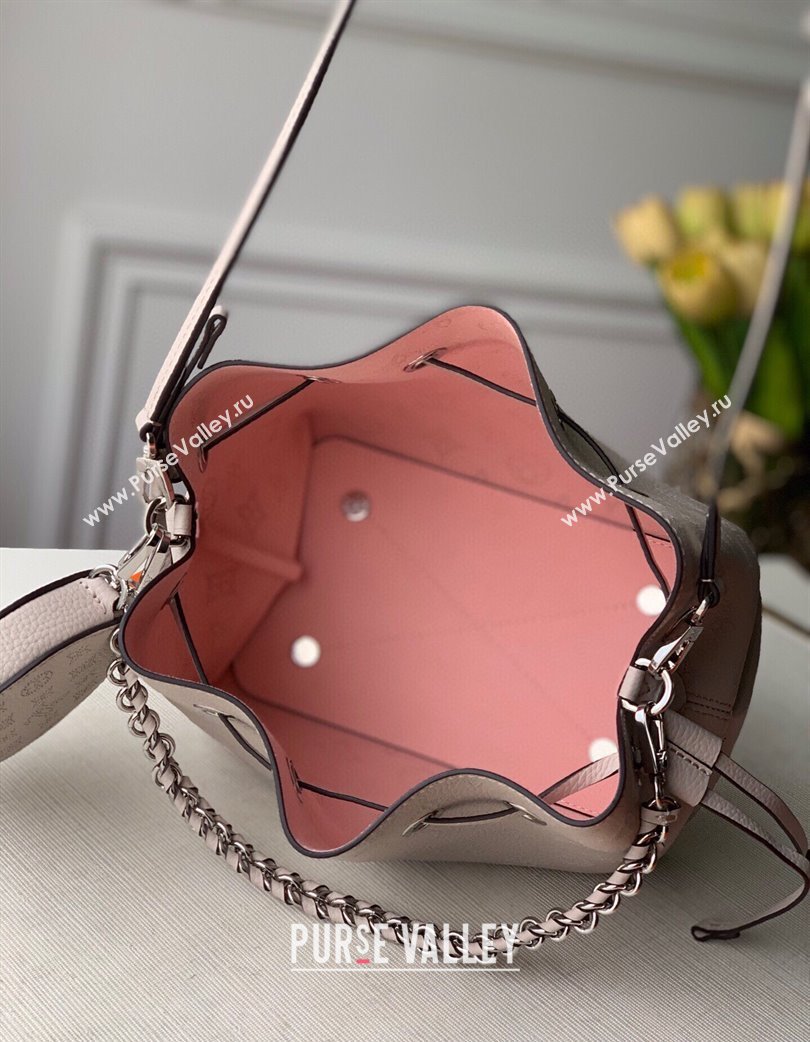 Louis Vuitton Bella Bucket Bag in Perforated Mahina Calfskin M57201 Light Beige 2025 (KI-250121007)