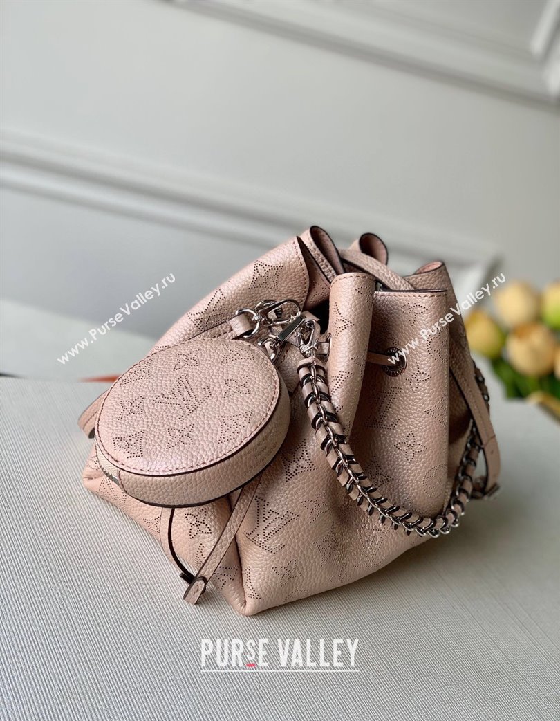 Louis Vuitton Bella Bucket Bag in Perforated Mahina Calfskin M58792 Pearly Pink 2025 (KI-250121013)