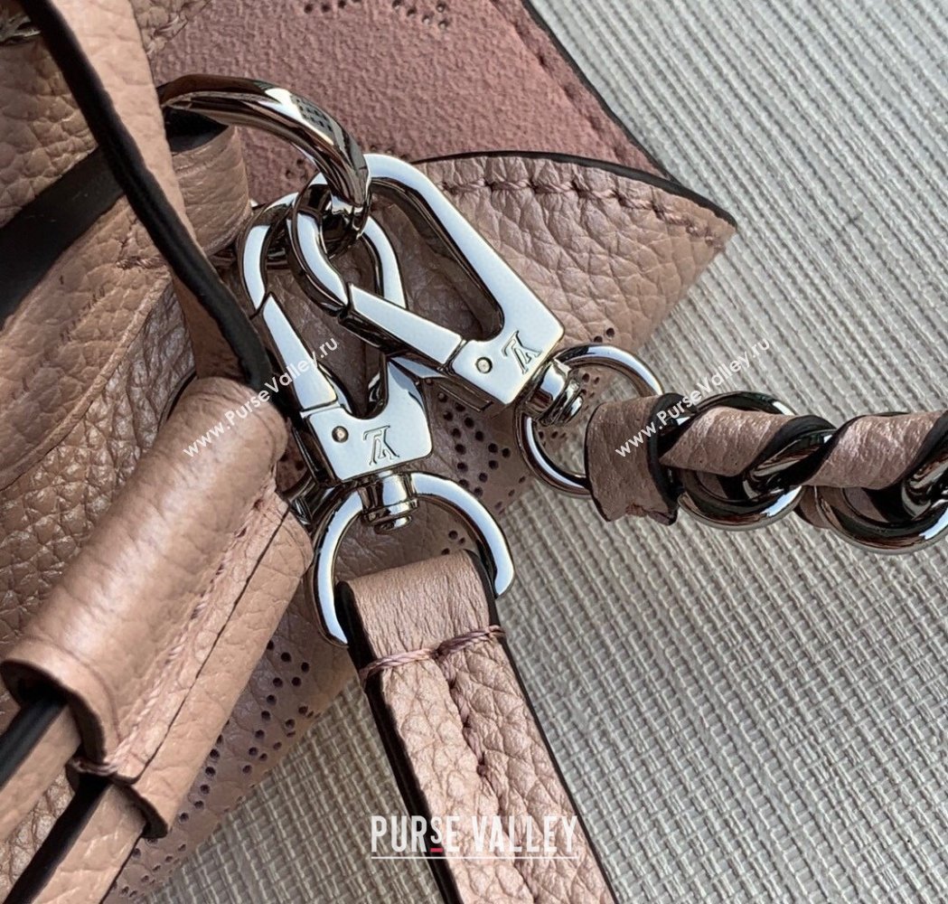 Louis Vuitton Bella Bucket Bag in Perforated Mahina Calfskin M58792 Pearly Pink 2025 (KI-250121013)