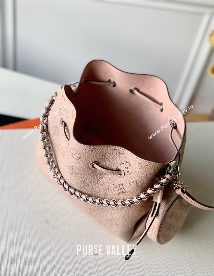Louis Vuitton Bella Bucket Bag in Perforated Mahina Calfskin M58792 Pearly Pink 2025 (KI-250121013)