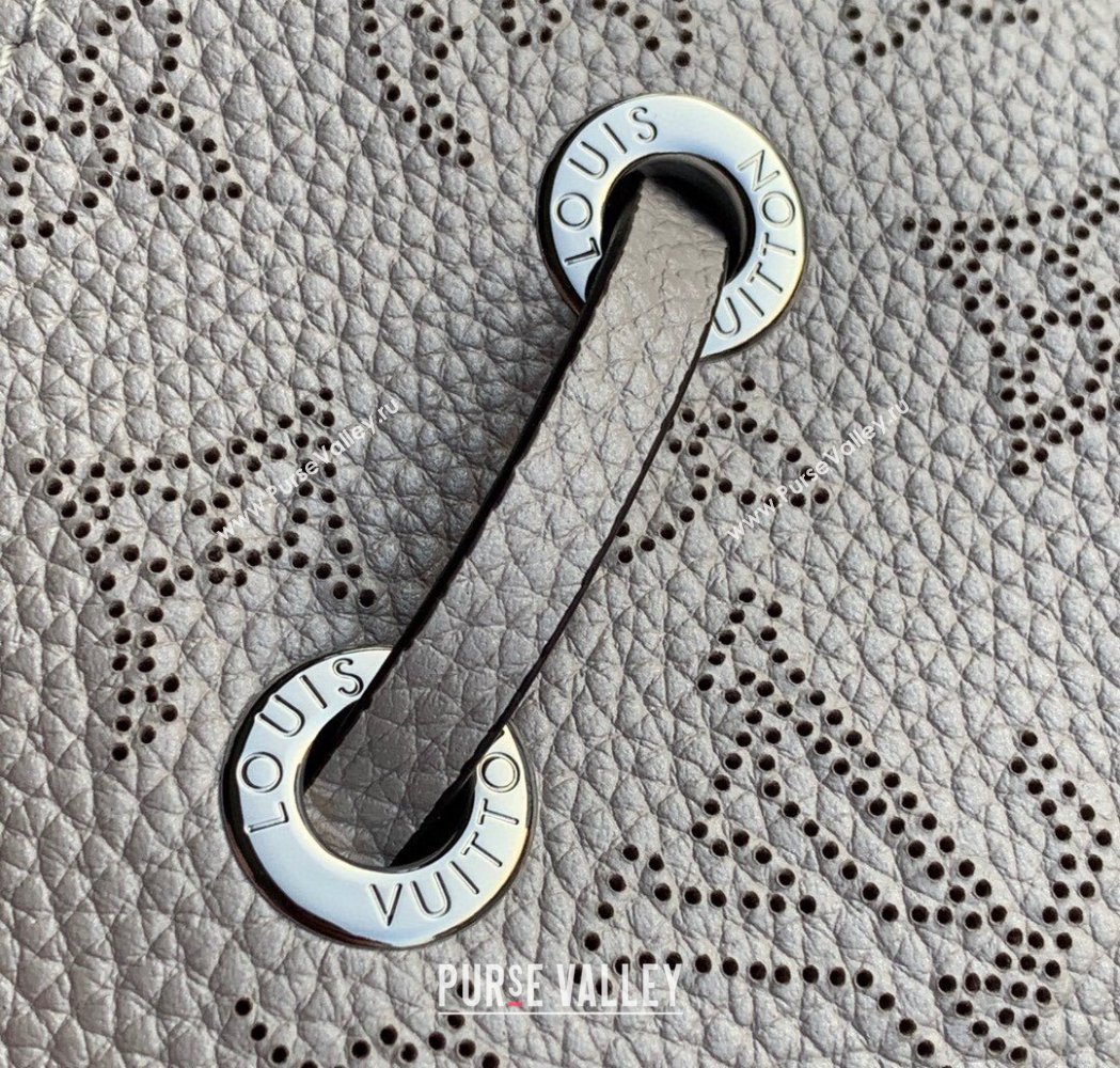 Louis Vuitton Bella Bucket Bag in Perforated Mahina Calfskin M58791 Pearly Grey 2025 (KI-250121014)