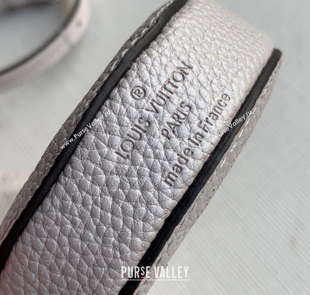 Louis Vuitton Bella Bucket Bag in Perforated Mahina Calfskin M58791 Pearly Grey 2025 (KI-250121014)