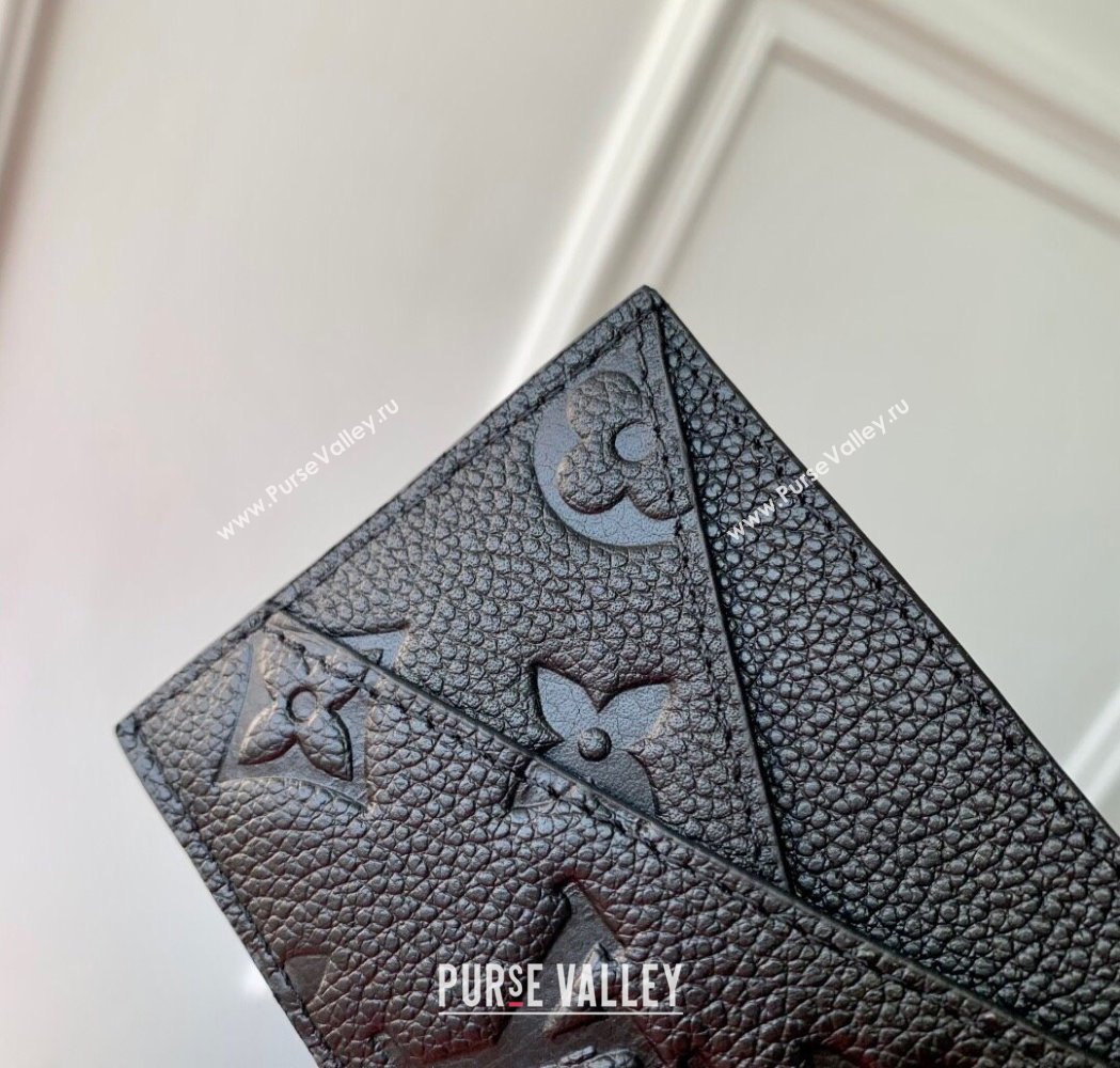 Louis Vuitton Criss-Cross Card Holder Wallet in Black Embossed Grained Leather 2025 M13695 (KI-250212064)