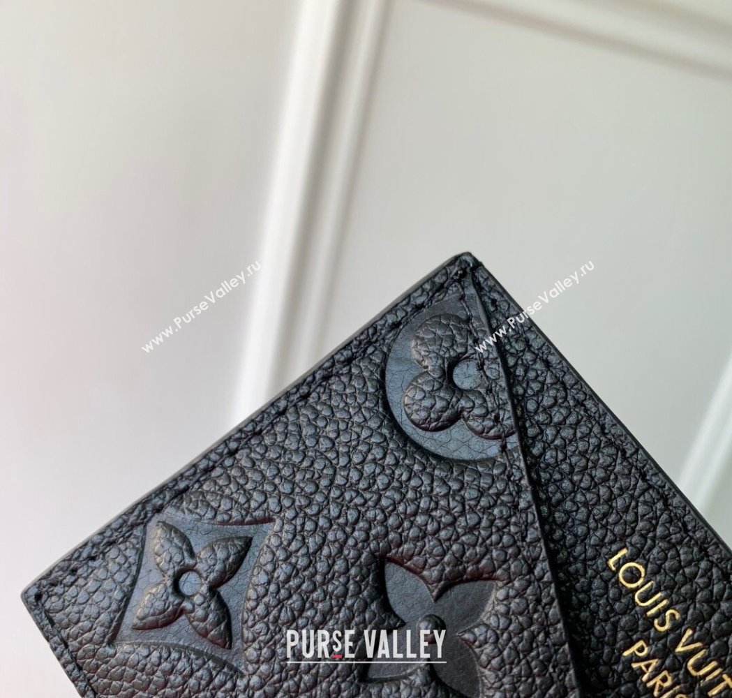 Louis Vuitton Criss-Cross Card Holder Wallet in Black Embossed Grained Leather 2025 M13695 (KI-250212064)
