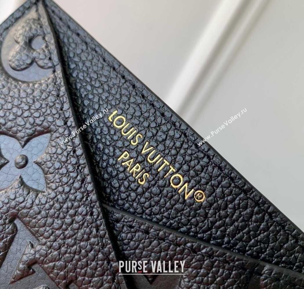 Louis Vuitton Criss-Cross Card Holder Wallet in Black Embossed Grained Leather 2025 M13695 (KI-250212064)