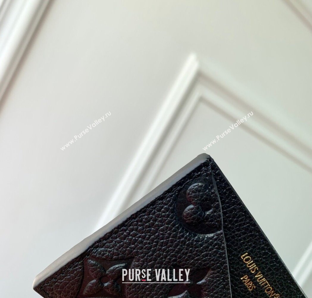 Louis Vuitton Criss-Cross Card Holder Wallet in Black Embossed Grained Leather 2025 M13695 (KI-250212064)