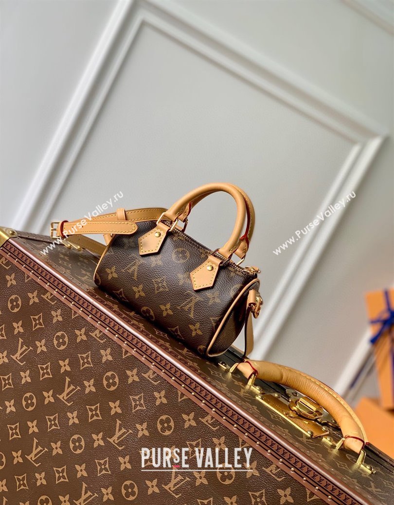 Louis Vuitton Nano Speedy Mini Bag in Classic Monogram Canvas 2025 M81085 (KI-250211038)