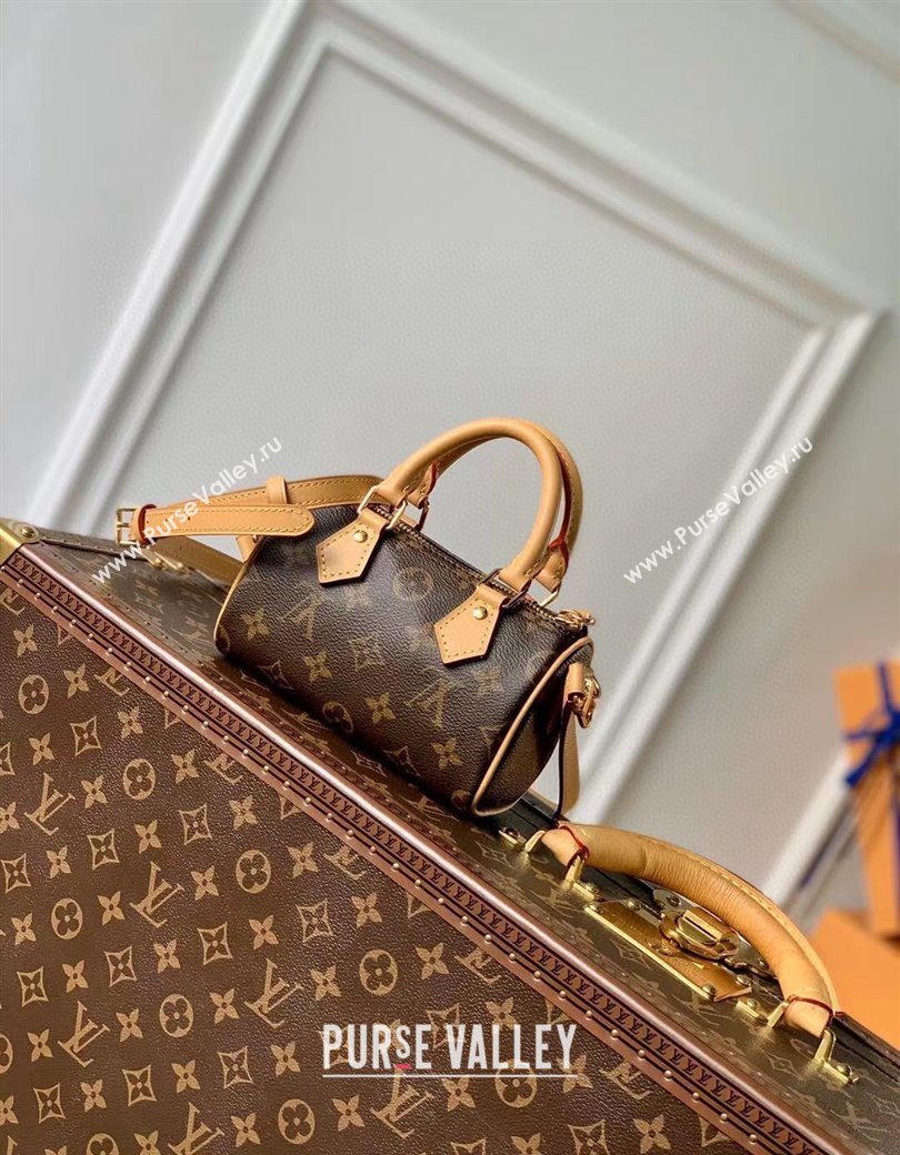 Louis Vuitton Nano Speedy Mini Bag in Classic Monogram Canvas 2025 M81085 (KI-250211038)