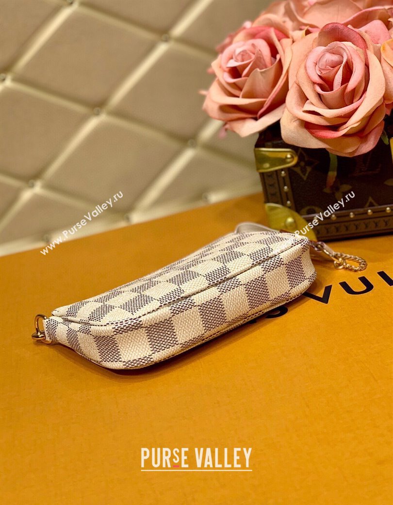 Louis Vuitton Mini Pochette Accessoires Bag in Damier Azur Canvas N58010 2025 (KI-250211045)