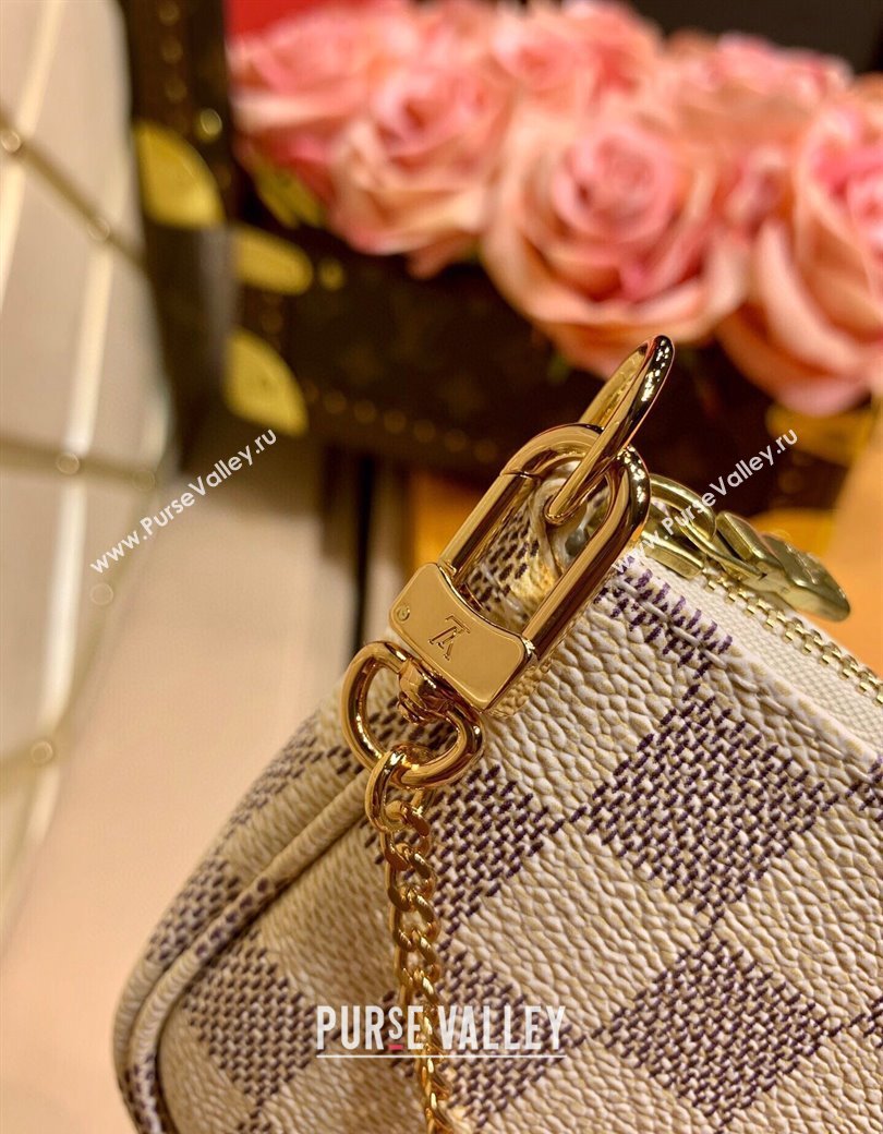 Louis Vuitton Mini Pochette Accessoires Bag in Damier Azur Canvas N58010 2025 (KI-250211045)