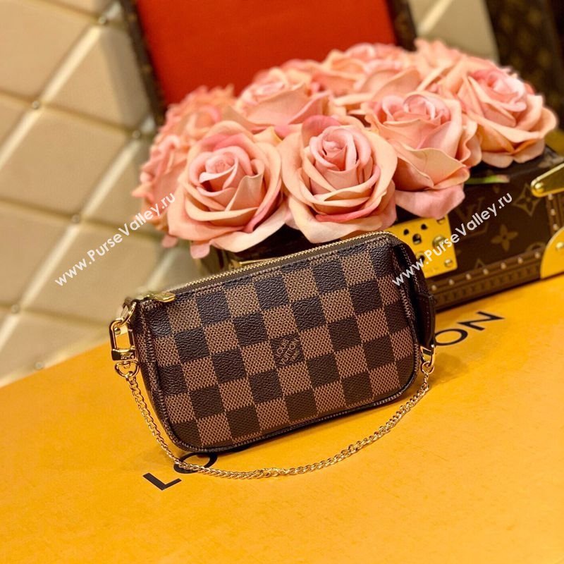 Louis Vuitton Mini Pochette Accessoires Bag in Damier Ebene Canvas N58009 2025 (KI-250211046)