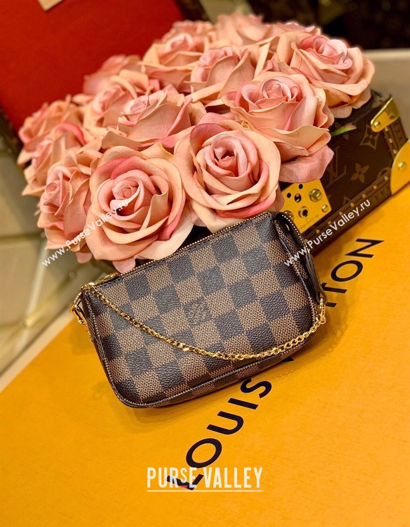 Louis Vuitton Mini Pochette Accessoires Bag in Damier Ebene Canvas N58009 2025 (KI-250211046)