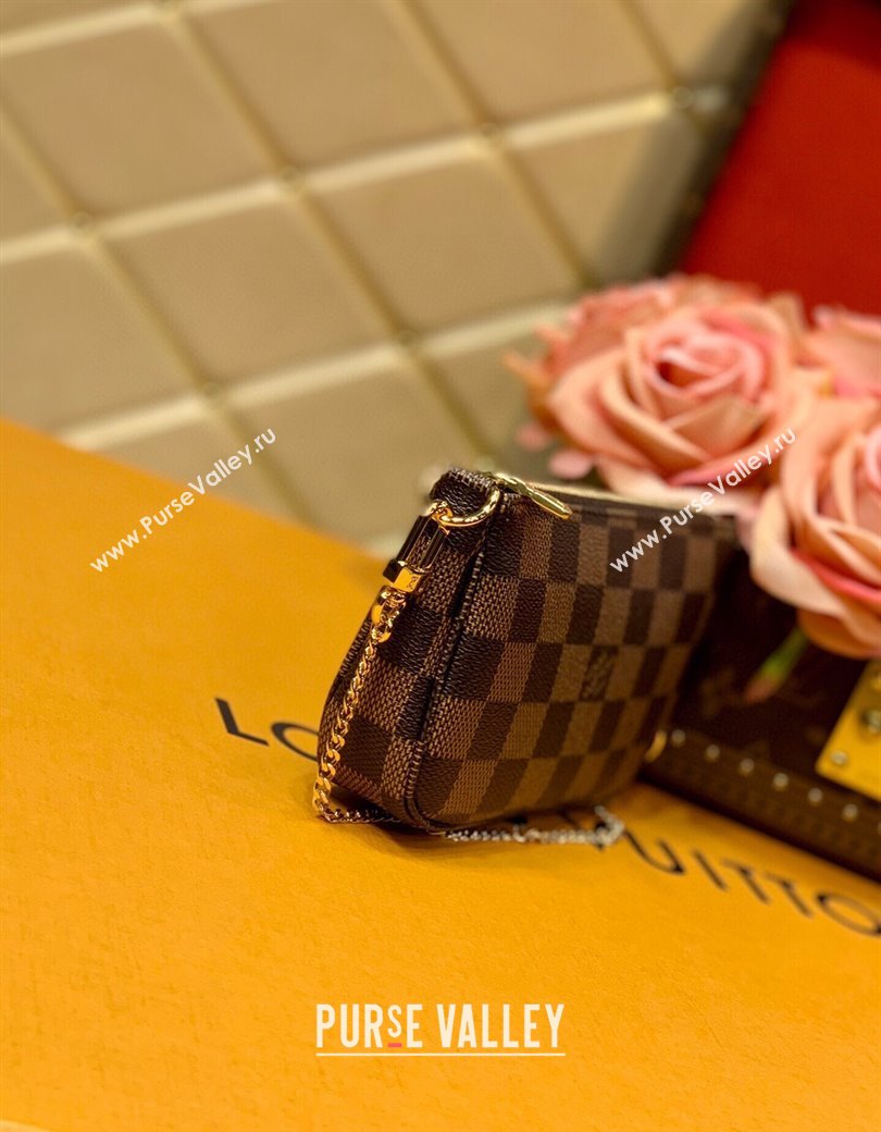 Louis Vuitton Mini Pochette Accessoires Bag in Damier Ebene Canvas N58009 2025 (KI-250211046)
