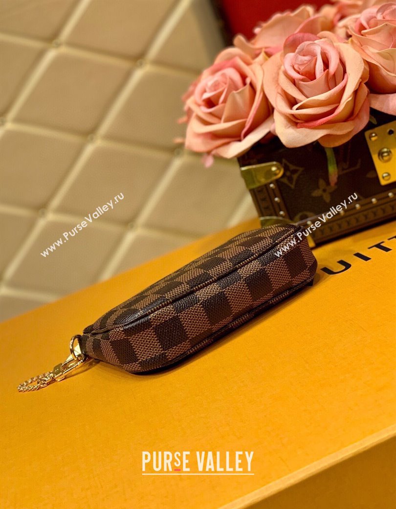 Louis Vuitton Mini Pochette Accessoires Bag in Damier Ebene Canvas N58009 2025 (KI-250211046)
