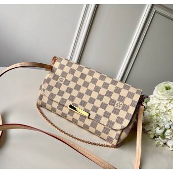 Louis Vuitton Pochette Favorite MM Chain Bag Damier Azur Canvas N41275 2025 (KI-250211048)