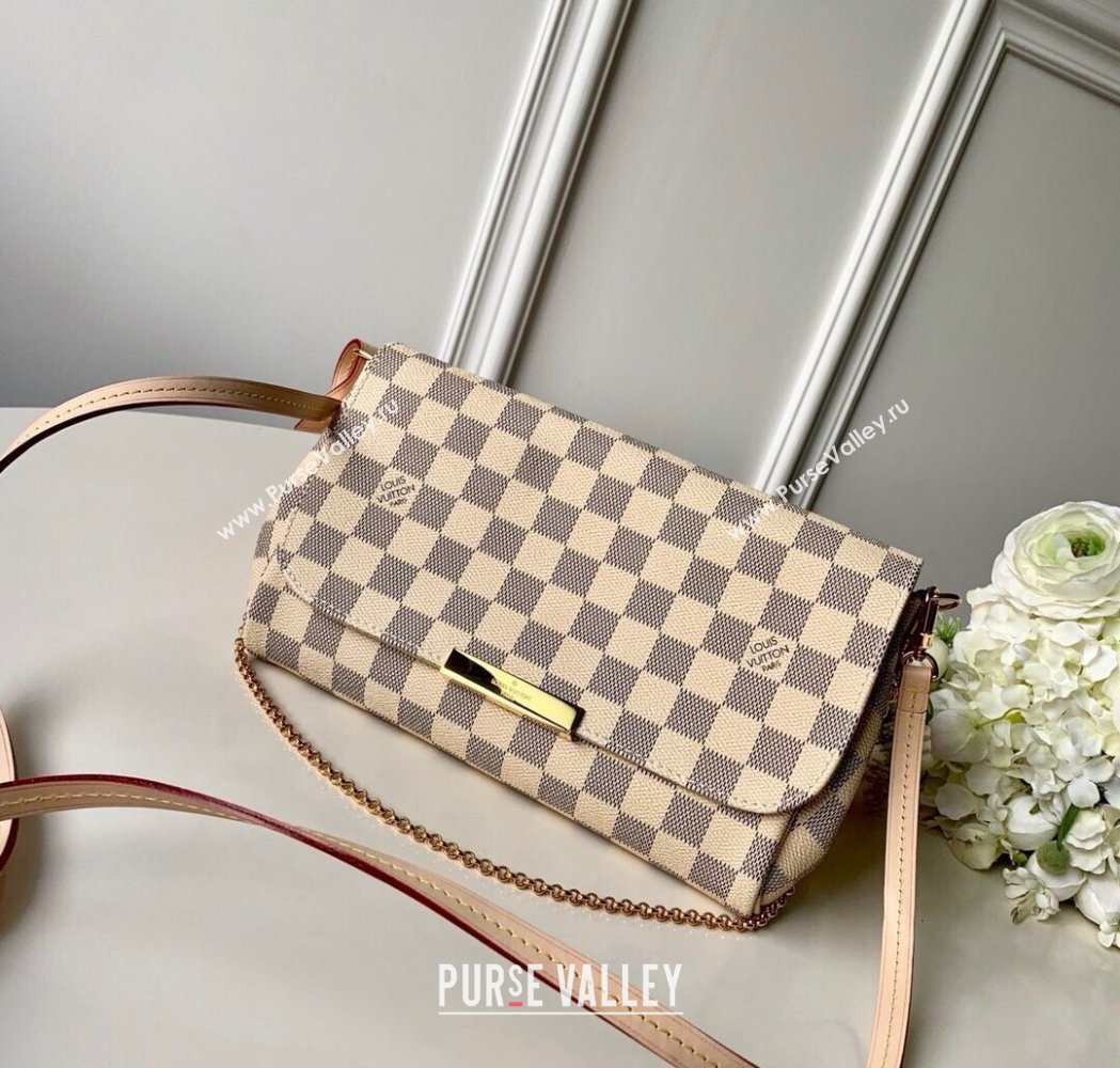 Louis Vuitton Pochette Favorite MM Chain Bag Damier Azur Canvas N41275 2025 (KI-250211048)