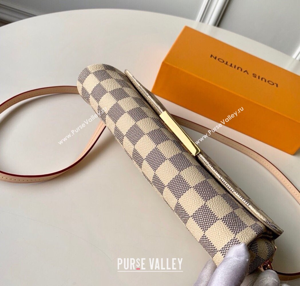 Louis Vuitton Pochette Favorite MM Chain Bag Damier Azur Canvas N41275 2025 (KI-250211048)