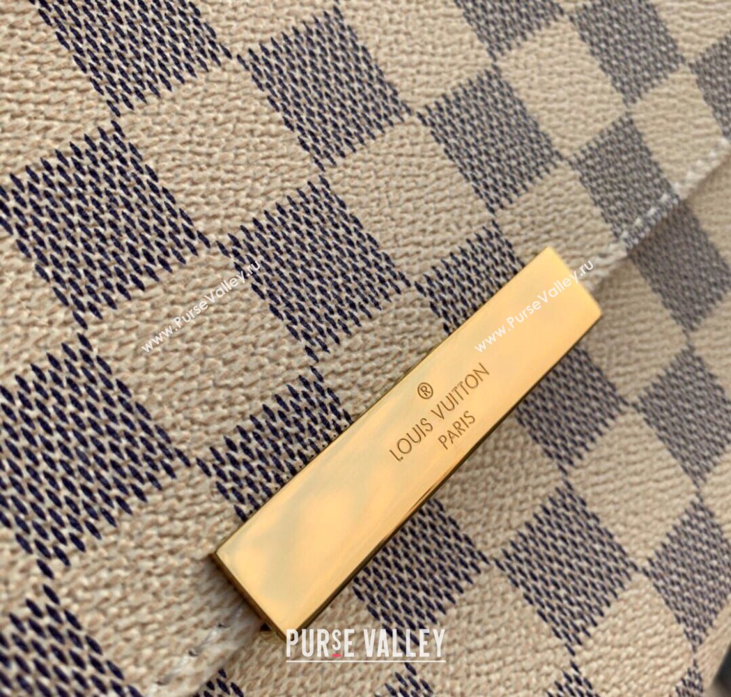 Louis Vuitton Pochette Favorite MM Chain Bag Damier Azur Canvas N41275 2025 (KI-250211048)