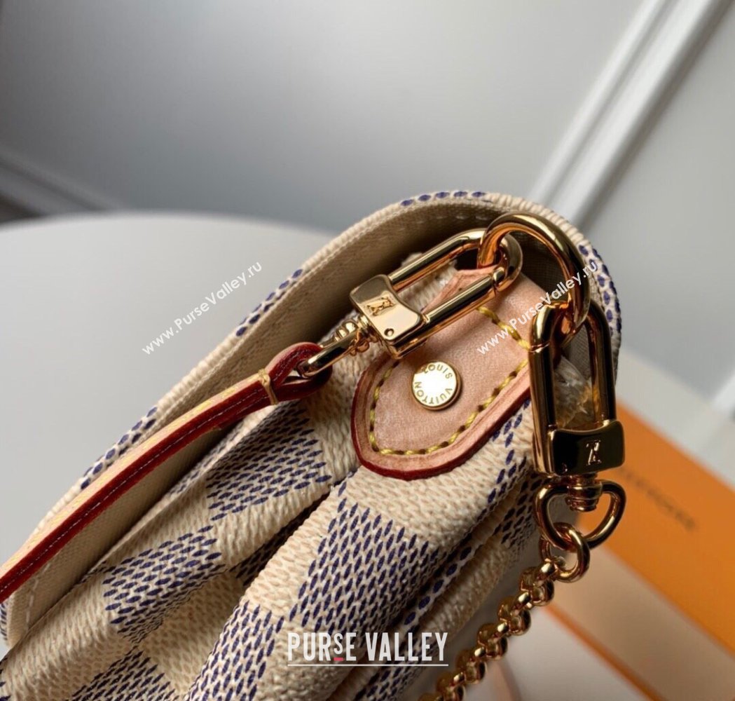 Louis Vuitton Pochette Favorite MM Chain Bag Damier Azur Canvas N41275 2025 (KI-250211048)