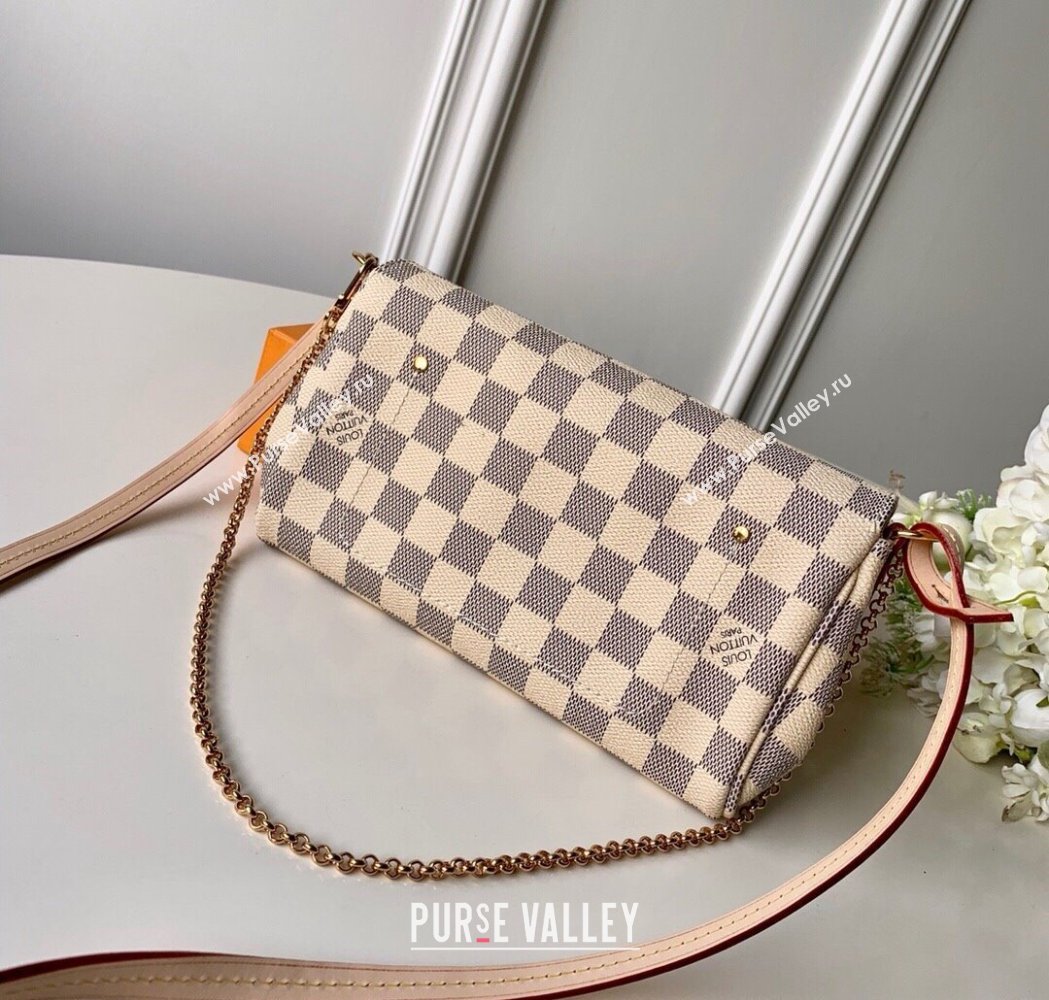 Louis Vuitton Pochette Favorite PM Chain Bag Damier Azur Canvas N41277 2025 (KI-250211051)