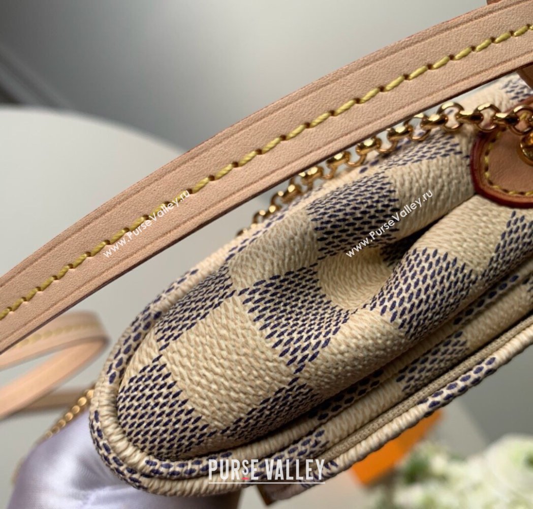 Louis Vuitton Pochette Favorite PM Chain Bag Damier Azur Canvas N41277 2025 (KI-250211051)