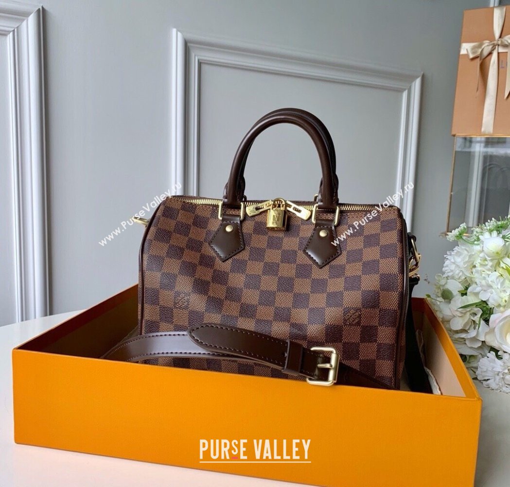 Louis Vuitton Speedy Bandouliere 25 Bag Damier Ebene Canvas N41368 2025 (KI-250212018)