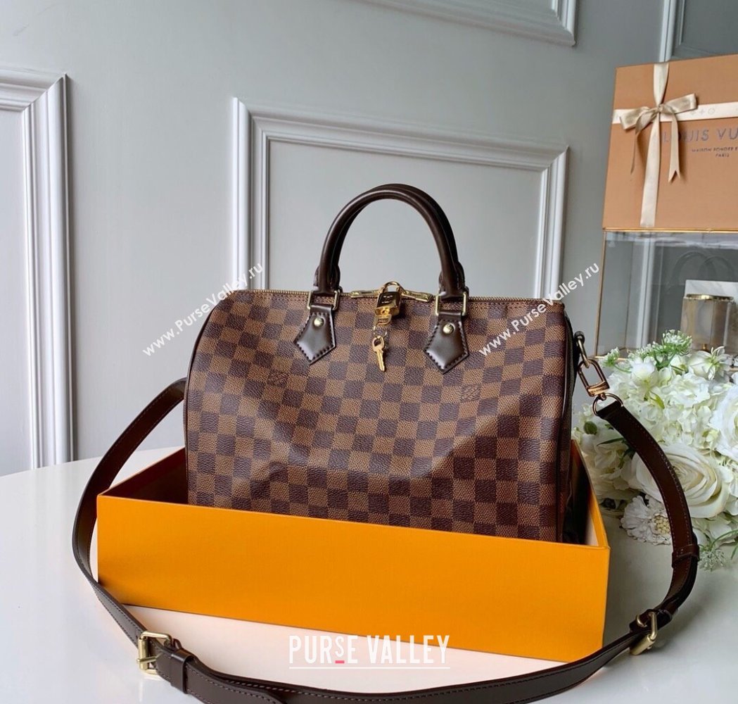 Louis Vuitton Speedy Bandouliere 30 Bag Damier Ebene Canvas N41367 2025 (KI-250212022)
