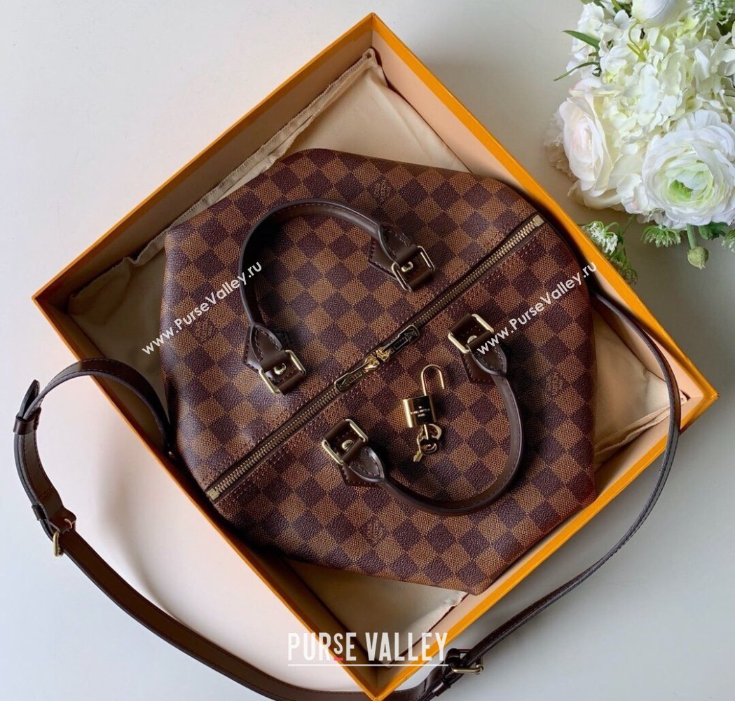 Louis Vuitton Speedy Bandouliere 30 Bag Damier Ebene Canvas N41367 2025 (KI-250212022)