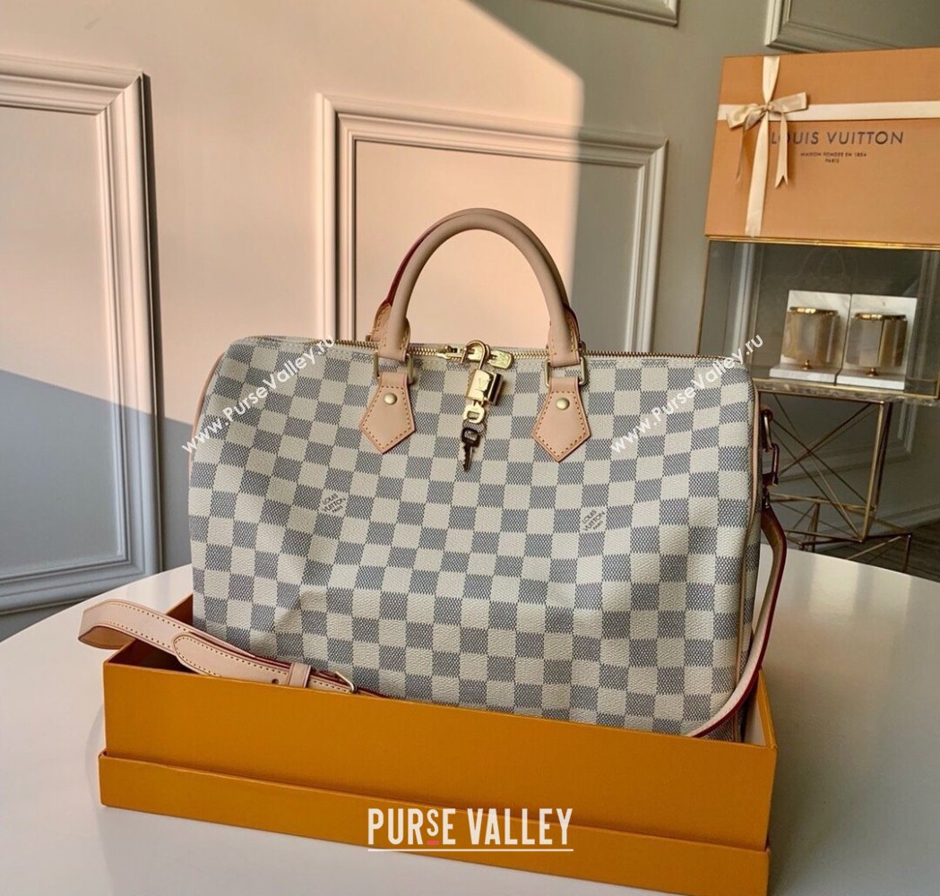 Louis Vuitton Speedy Bandouliere 35 Bag Damier Azur Canvas N41372 2025 (KI-250212024)