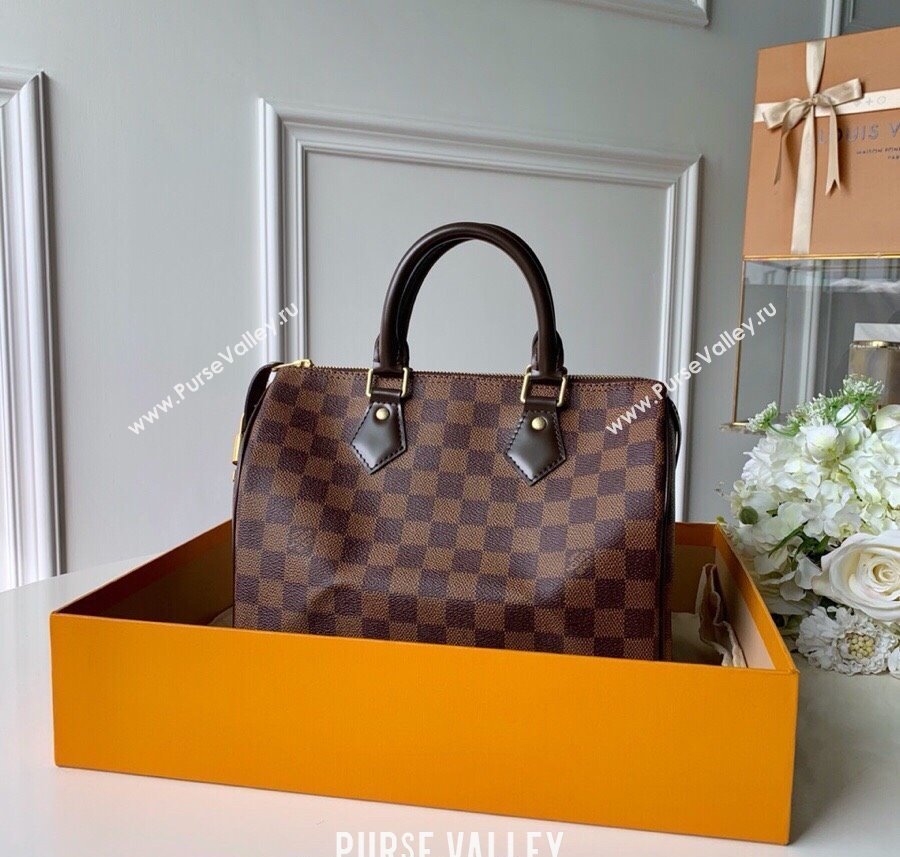 Louis Vuitton Speedy Bandouliere 25 Bag Damier Ebene Canvas N41365 2025 (KI-250212027)